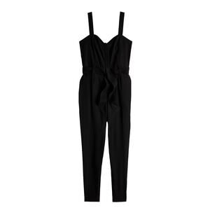 Nine West Utility Black Sleeveless Sweetheart Jumpsuit NWT XXL